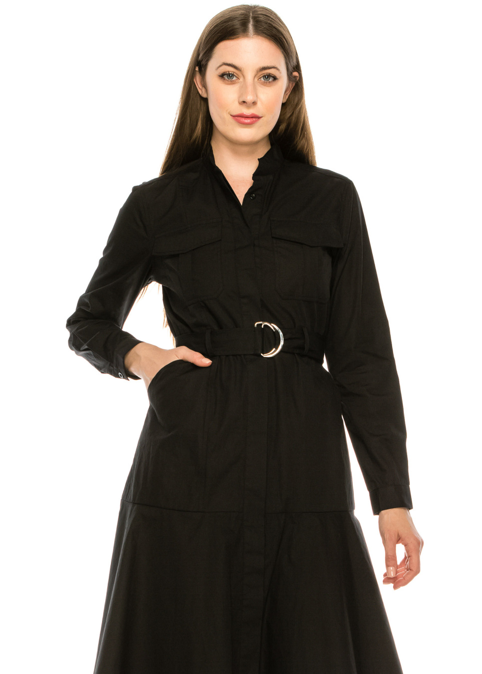 Black Dress With Belt | Modest Women Clothing - YAL New York